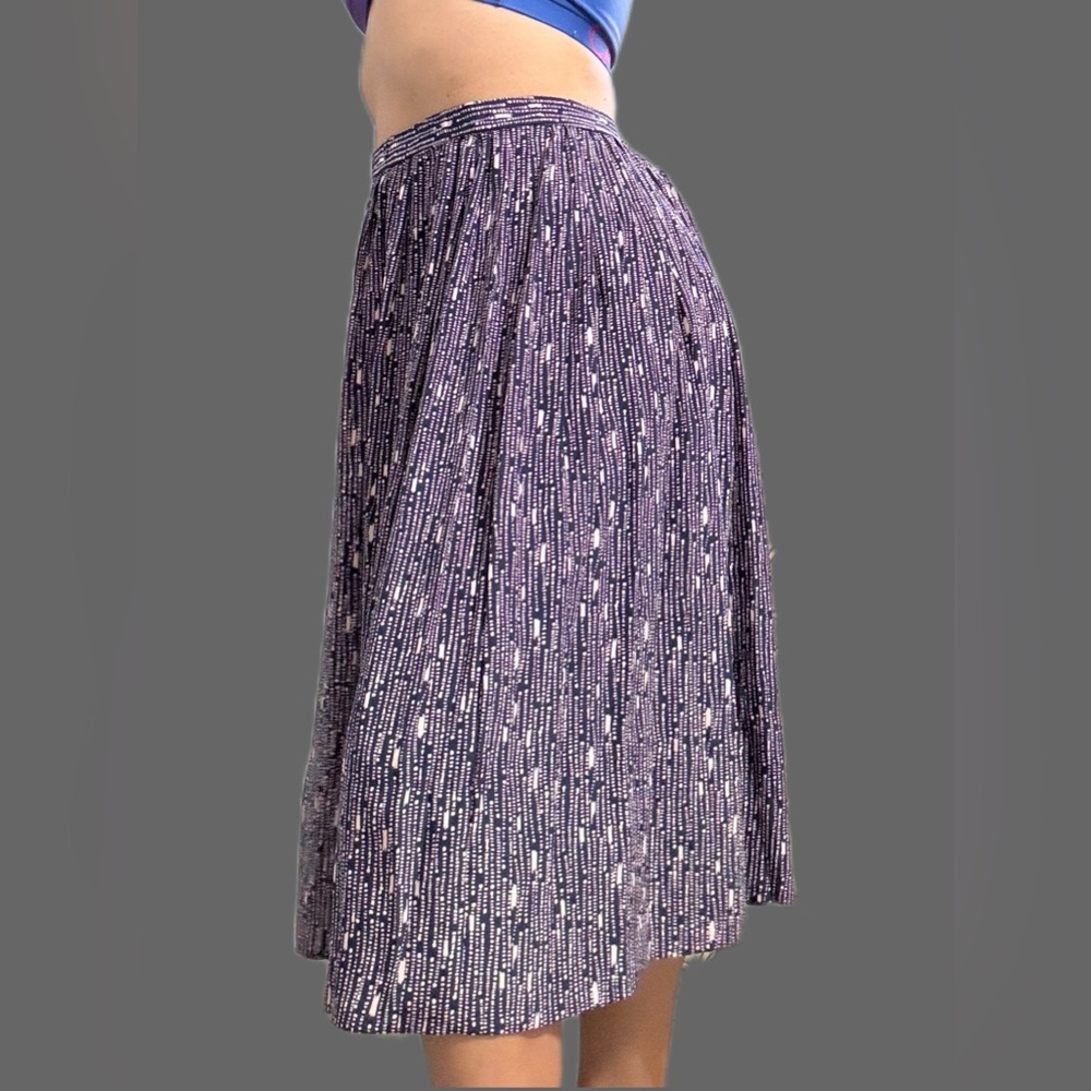 Evan Picone Vintage Women Blue Pull Over Midi Skirt‎ Size 100 Half Elastic Waist